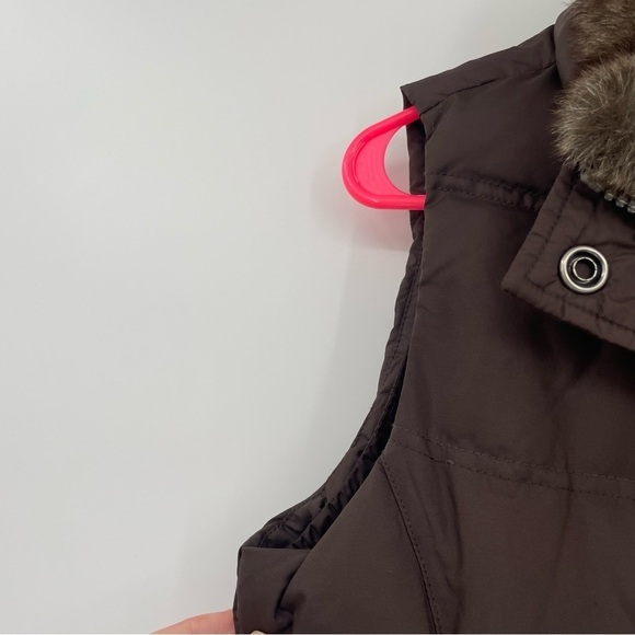 Eddie Bauer Goose Down Vest with Faux Fur Collar – Brown, Size Small - Picture 3 of 12